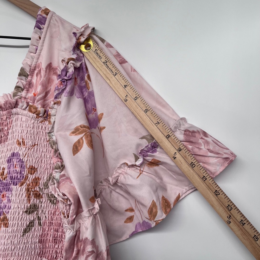 Jessakae Senna Dress Sweet Pear Floral Tiered Maxi 2X Pink Smocked Ruffle - Picture 5 of 12